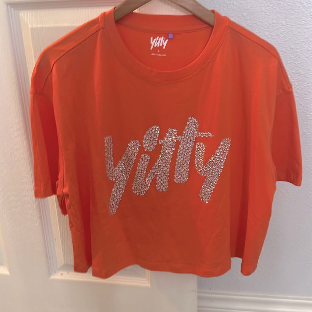 New Yitty bedazzled cropped Tshirt